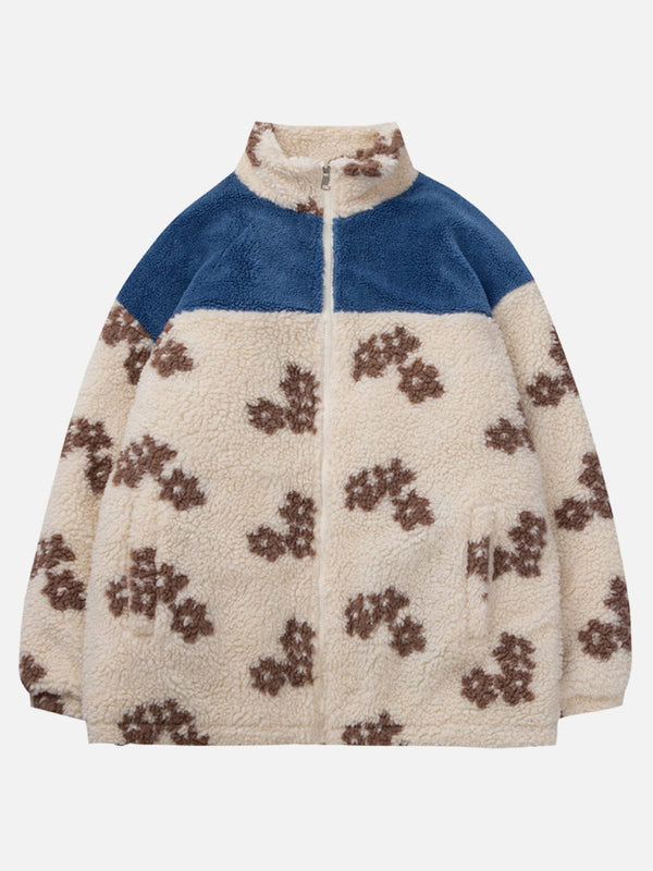 Helmiss - Flowers Sherpa Coat- Streetwear Fashion - helmiss.com