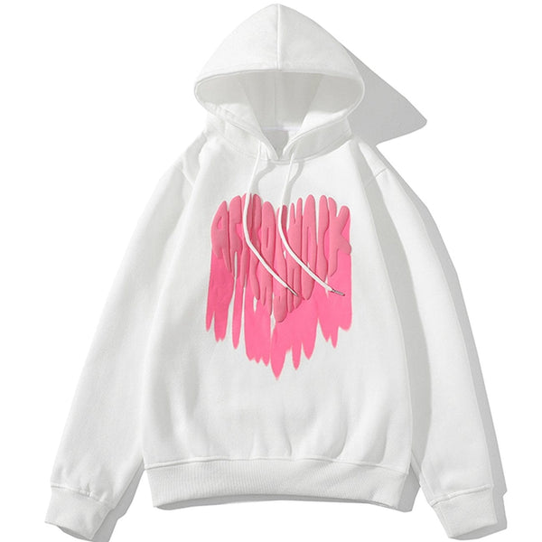 Helmiss - Foam Heart Print Hoodie- Streetwear Fashion - helmiss.com