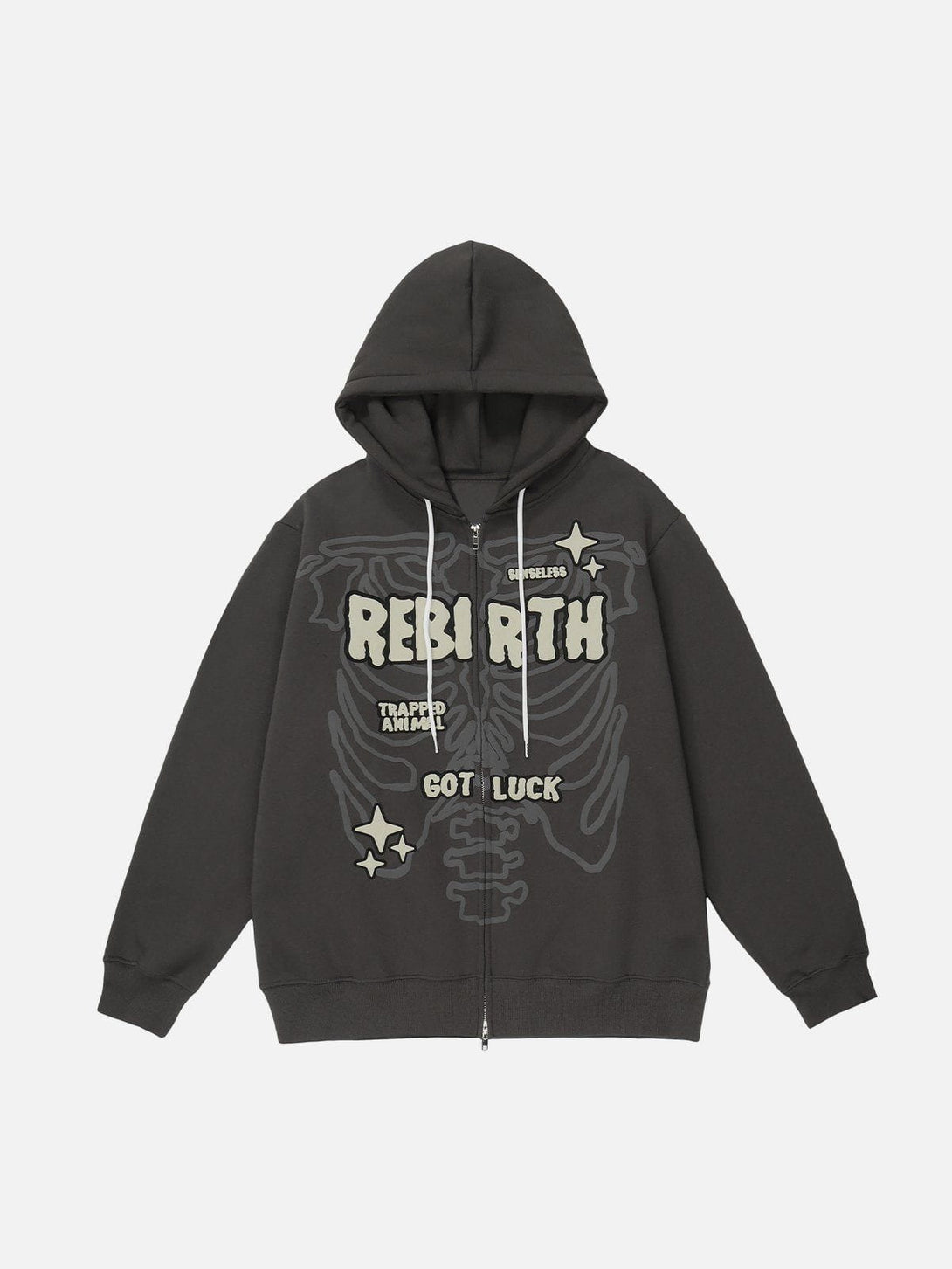 Helmiss - Foam Skeleton Print Hoodie- Streetwear Fashion - helmiss.com