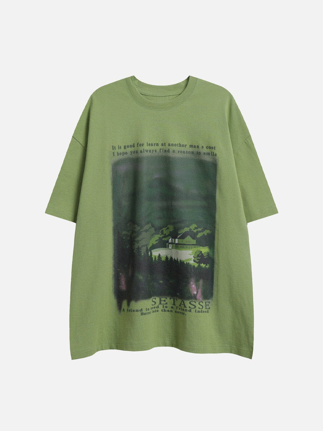 Helmiss - Forest House Print Tee- Streetwear Fashion - helmiss.com