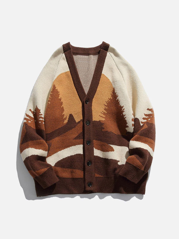 Helmiss - Forest Sunrise Cardigan- Streetwear Fashion - helmiss.com