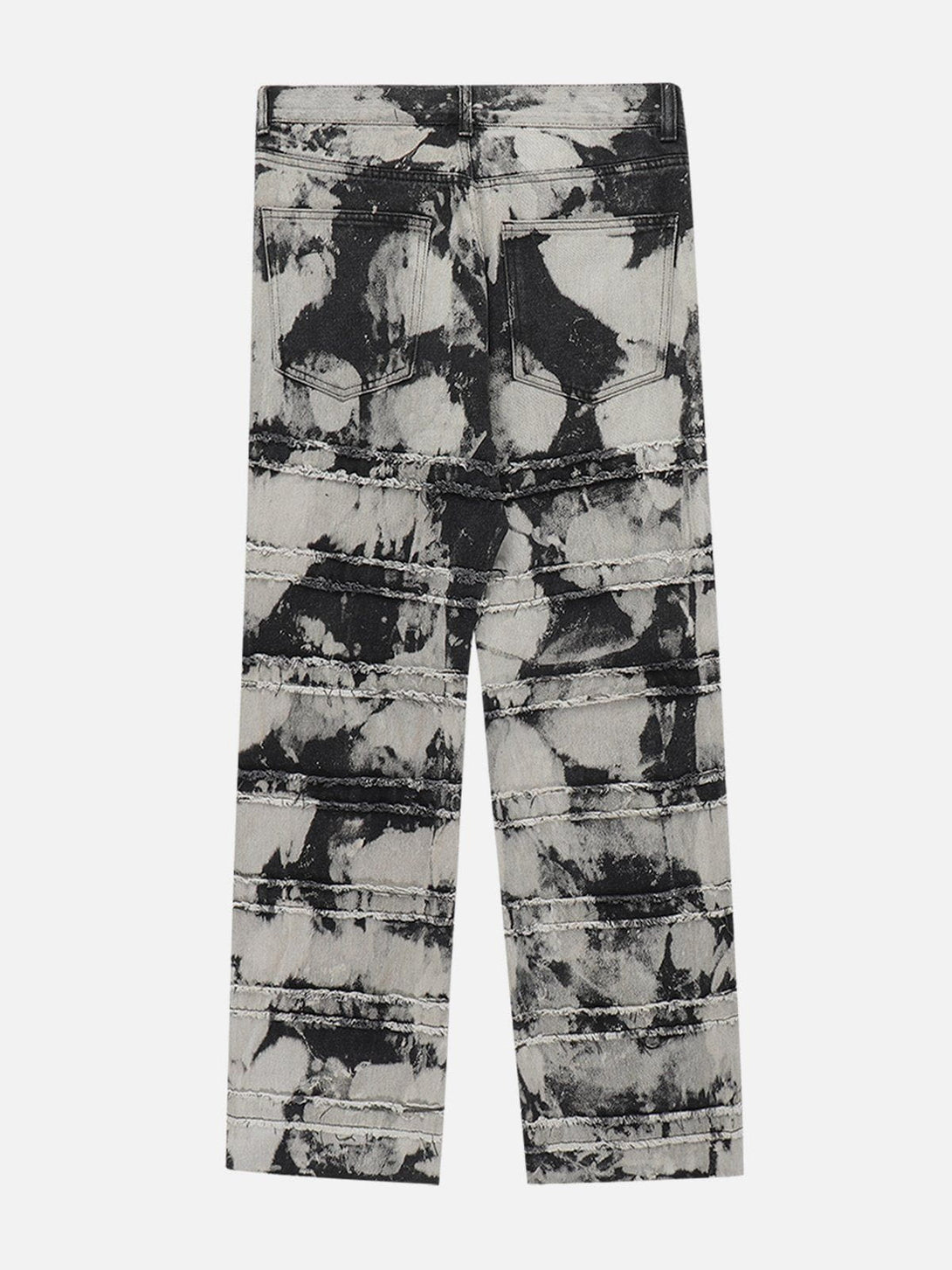 Helmiss - Frayed Panel Tie Dye Jeans- Streetwear Fashion - helmiss.com