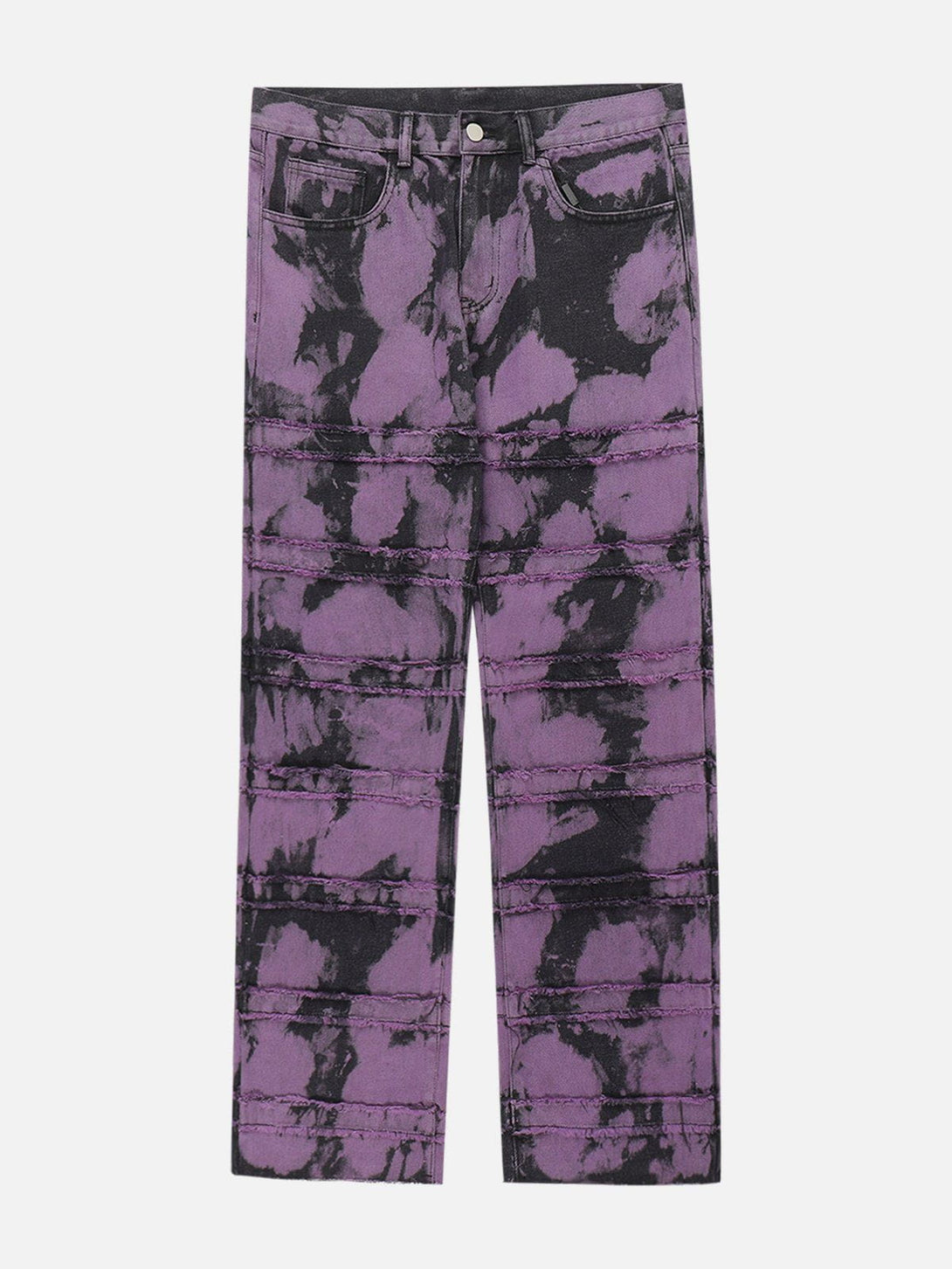 Helmiss - Frayed Panel Tie Dye Jeans- Streetwear Fashion - helmiss.com