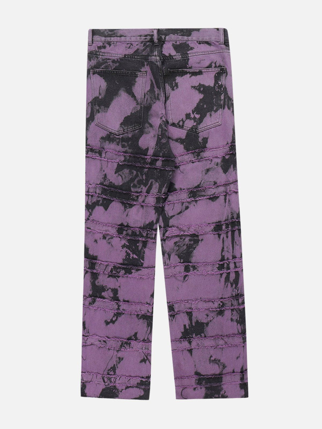 Helmiss - Frayed Panel Tie Dye Jeans- Streetwear Fashion - helmiss.com