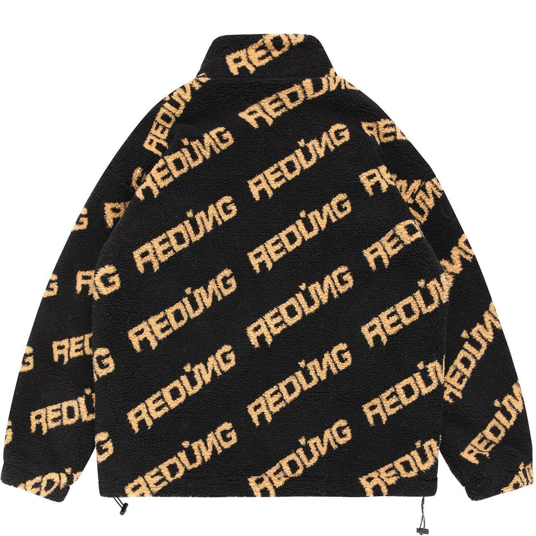 Helmiss - Full Letter Sherpa Winter Coat- Streetwear Fashion - helmiss.com