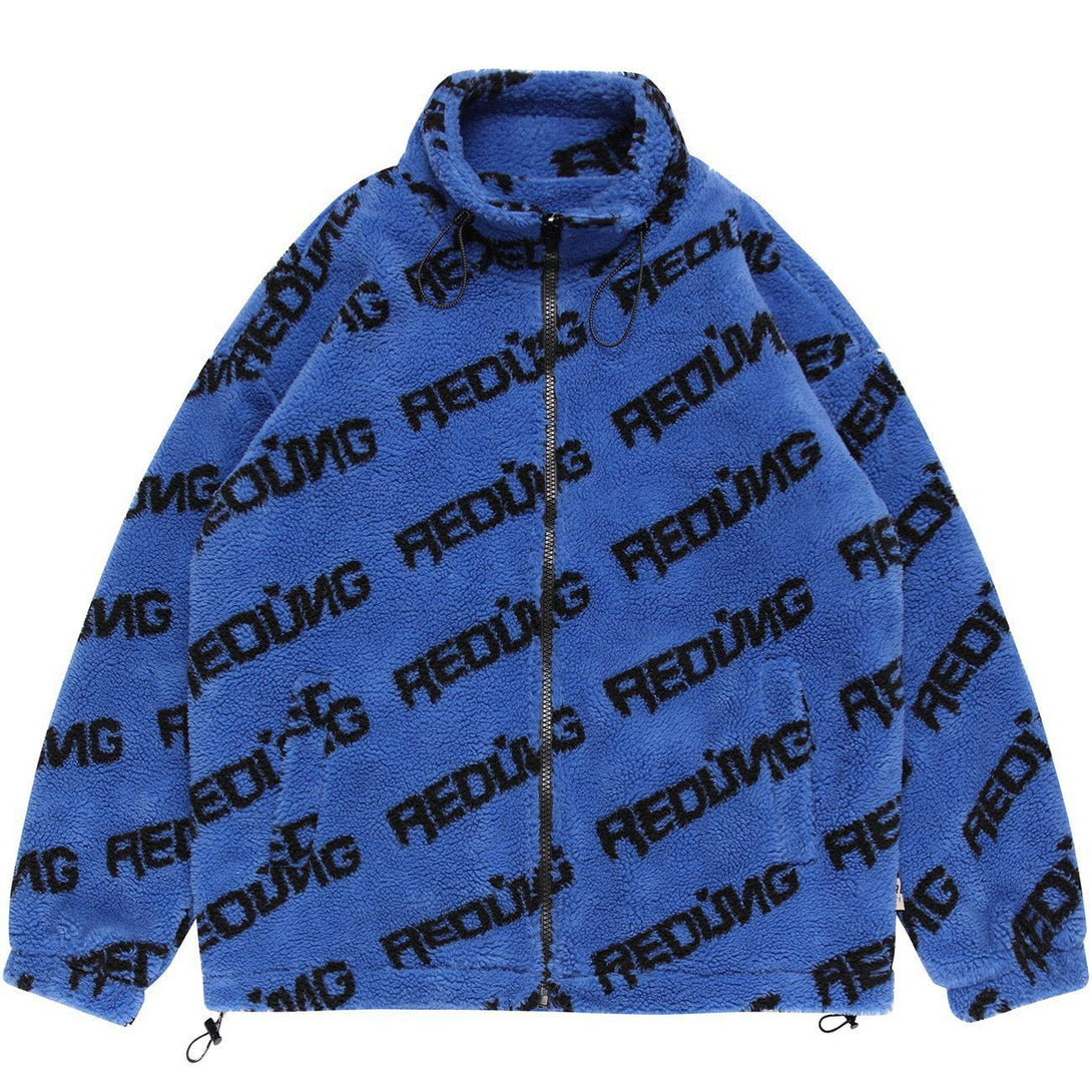 Helmiss - Full Letter Sherpa Winter Coat- Streetwear Fashion - helmiss.com