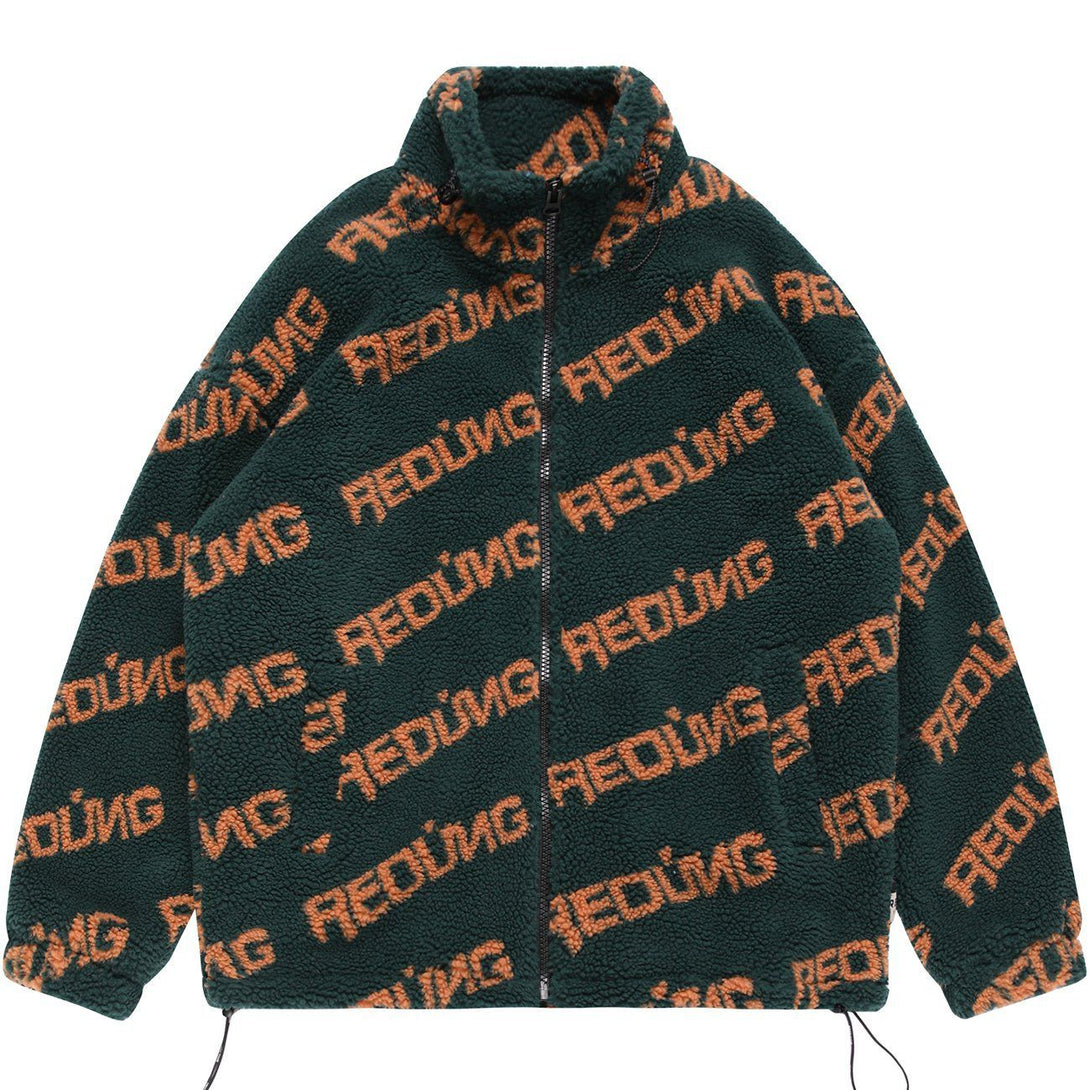 Helmiss - Full Letter Sherpa Winter Coat- Streetwear Fashion - helmiss.com