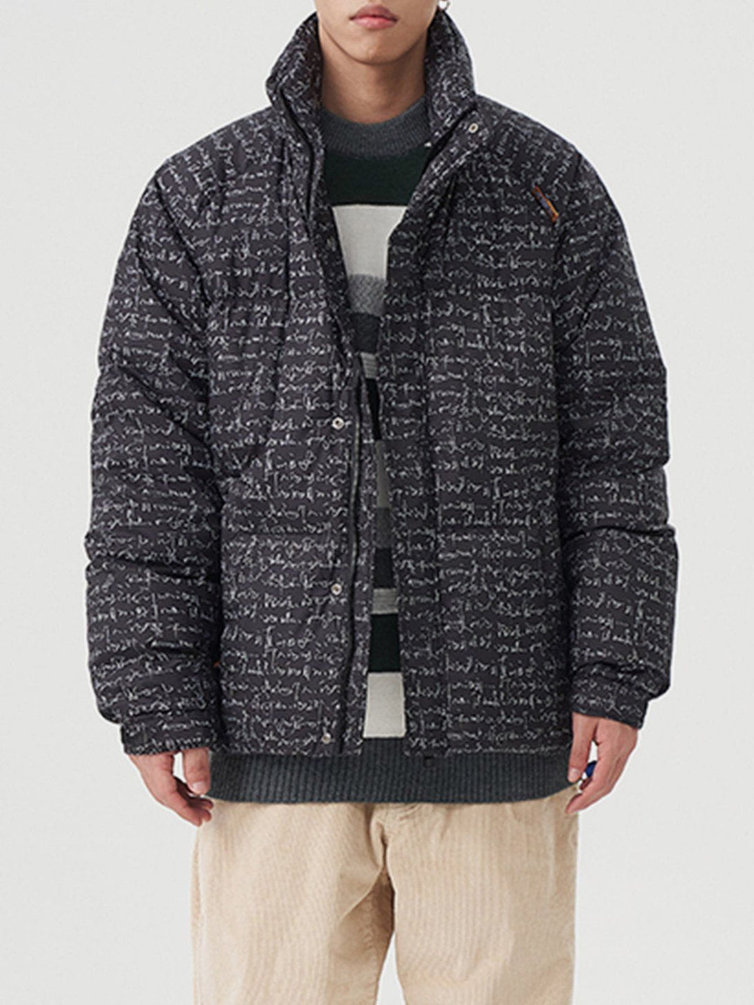 Helmiss - Full Print Letter Down Coat- Streetwear Fashion - helmiss.com