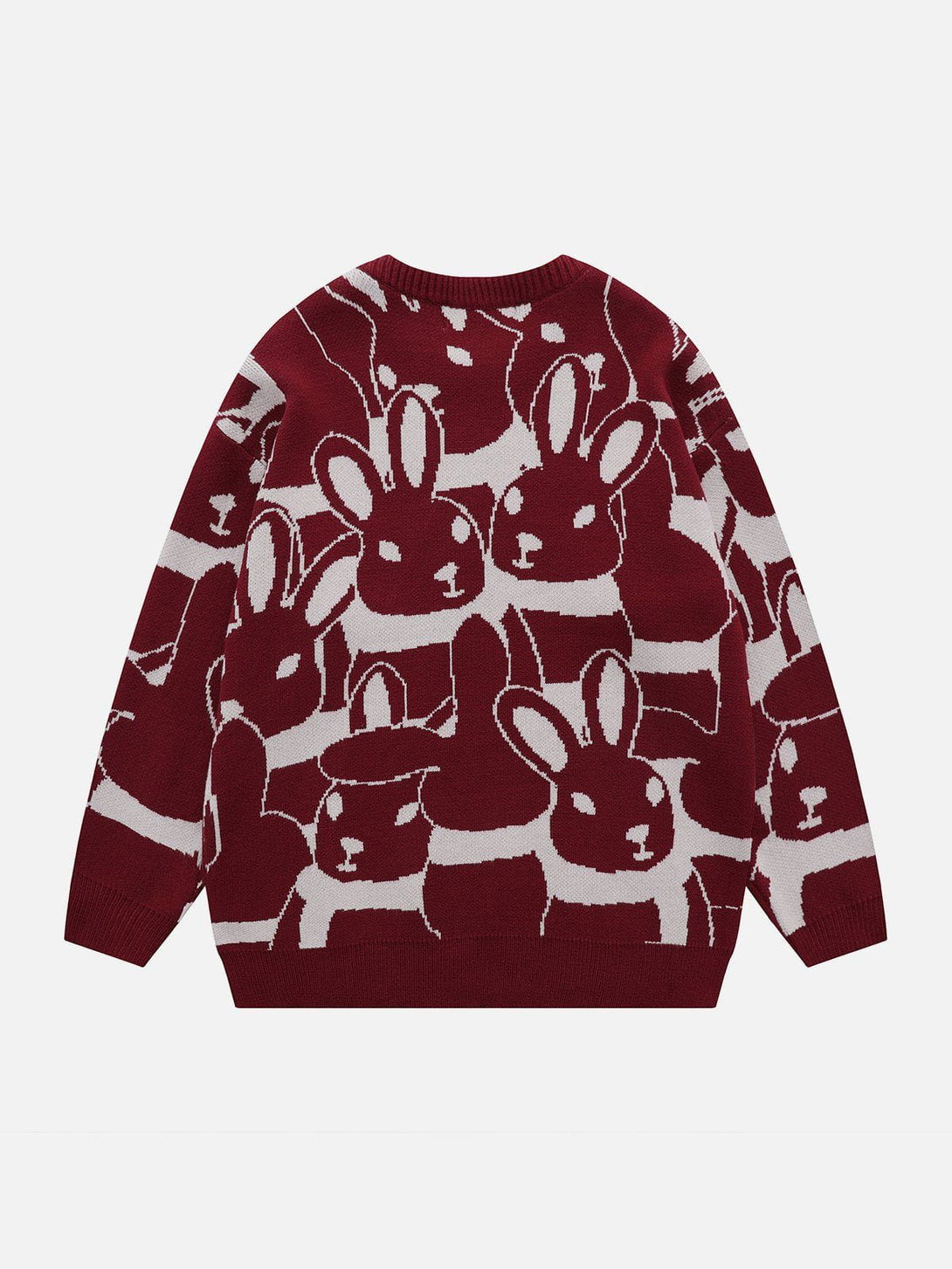 Helmiss - Full Rabbit Jacquard Knit Sweater- Streetwear Fashion - helmiss.com