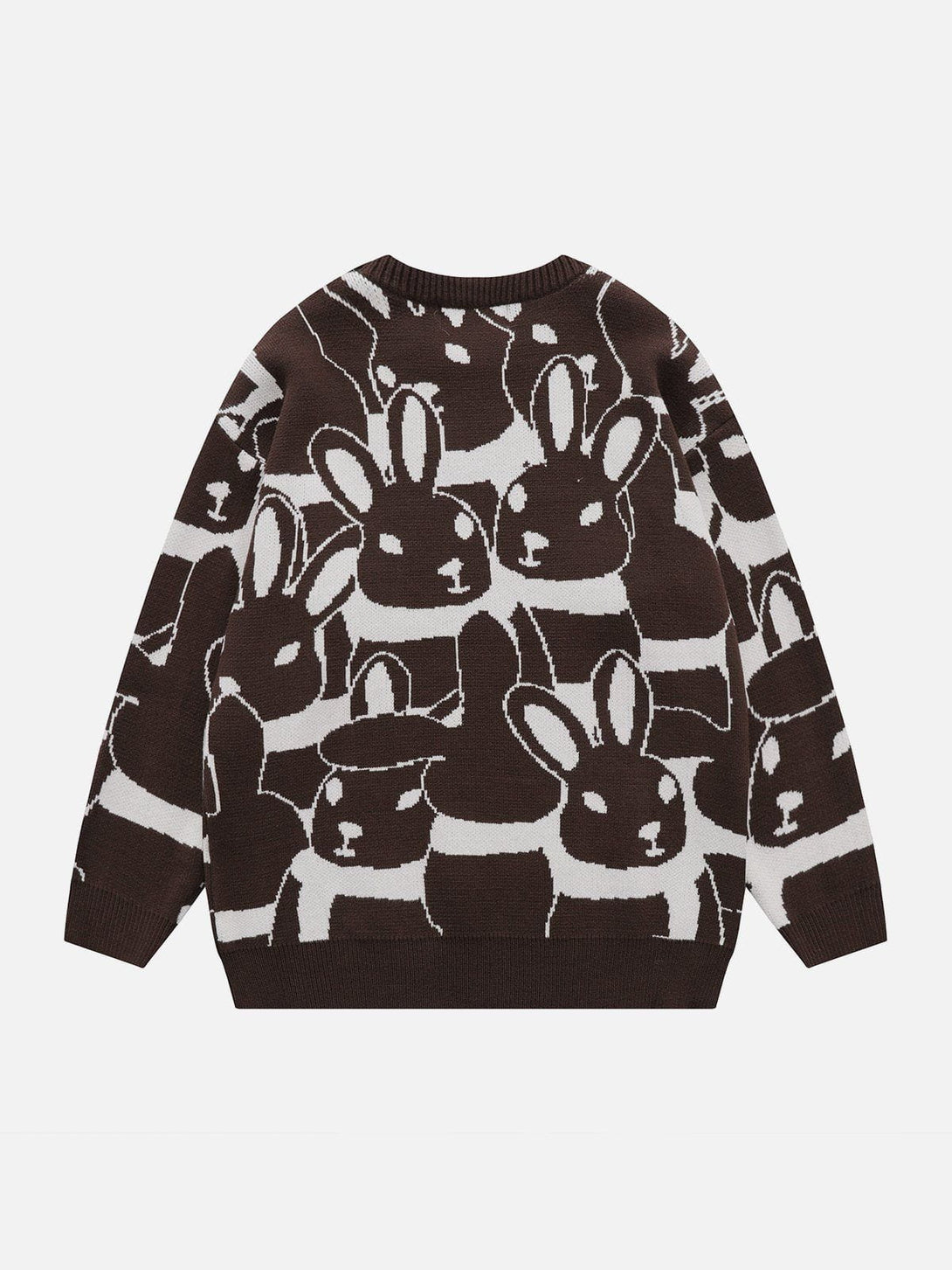 Helmiss - Full Rabbit Jacquard Knit Sweater- Streetwear Fashion - helmiss.com