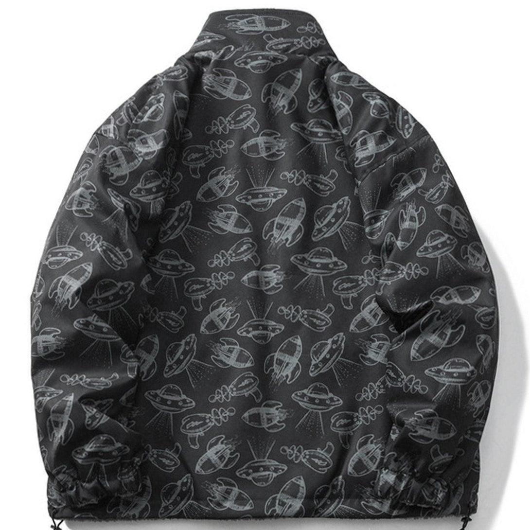 Helmiss - Full UFO Print Double-sided Winter Coat- Streetwear Fashion - helmiss.com