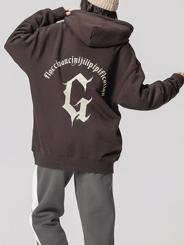 Helmiss - G Gothic Letter Print Hoodie- Streetwear Fashion - helmiss.com