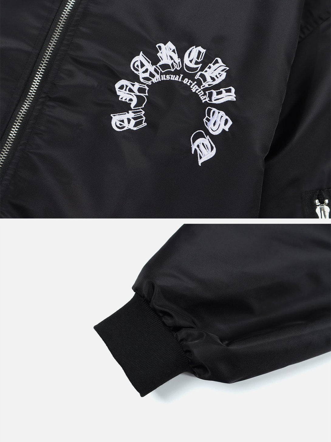 Helmiss - Gothic Letter Embroidery Anorak- Streetwear Fashion - helmiss.com