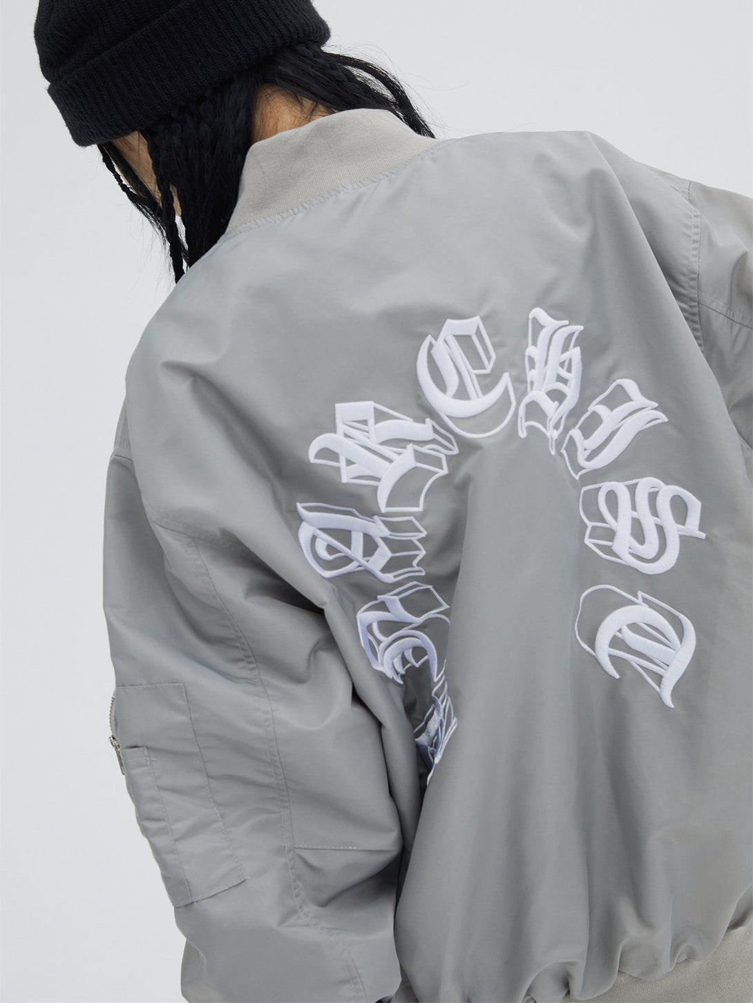 Helmiss - Gothic Letter Embroidery Anorak- Streetwear Fashion - helmiss.com