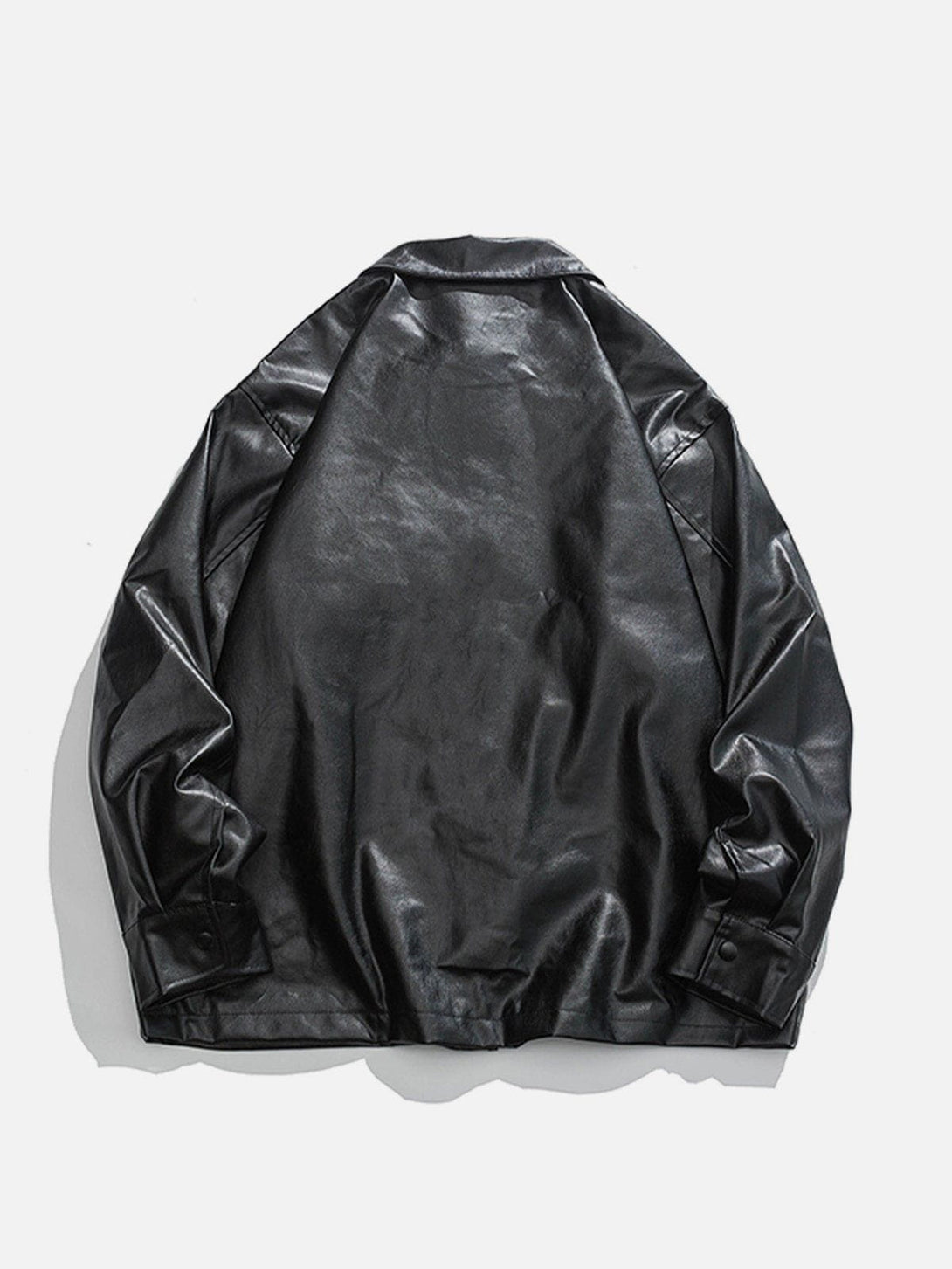 Helmiss - Gothic Letter Print Leather Jacket- Streetwear Fashion - helmiss.com