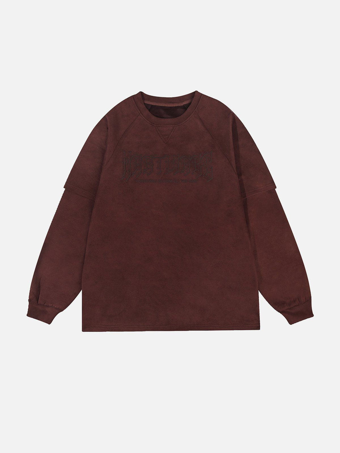 Helmiss - Gothic Monogram Suede Sweatshirt- Streetwear Fashion - helmiss.com