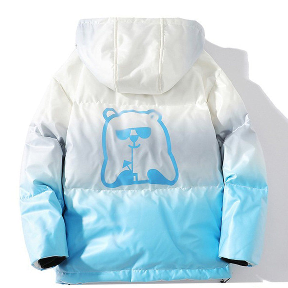 Helmiss - Gradient Bear Hood Winter Coat- Streetwear Fashion - helmiss.com