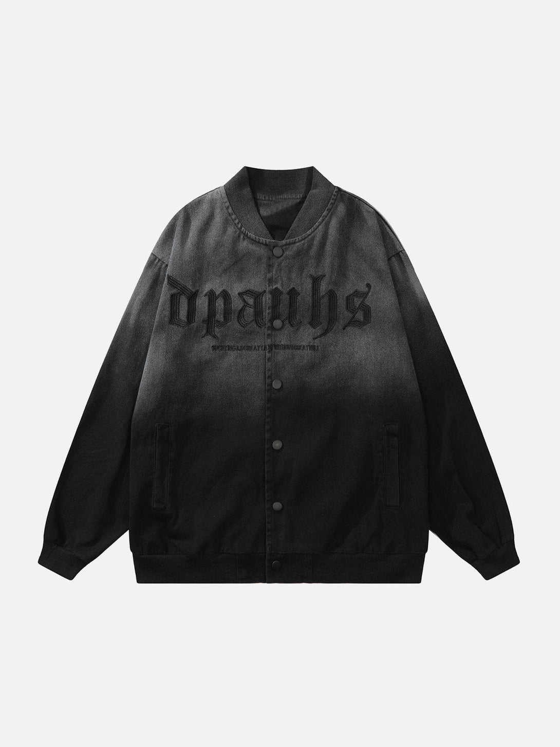 Helmiss - Gradient Contrast Embroidered Jacket- Streetwear Fashion - helmiss.com