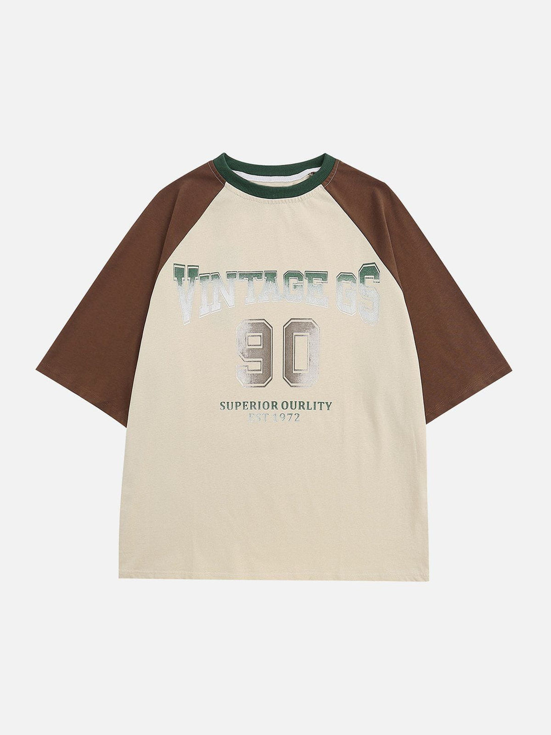 Helmiss - Gradient Letter Print Raglan Tee- Streetwear Fashion - helmiss.com