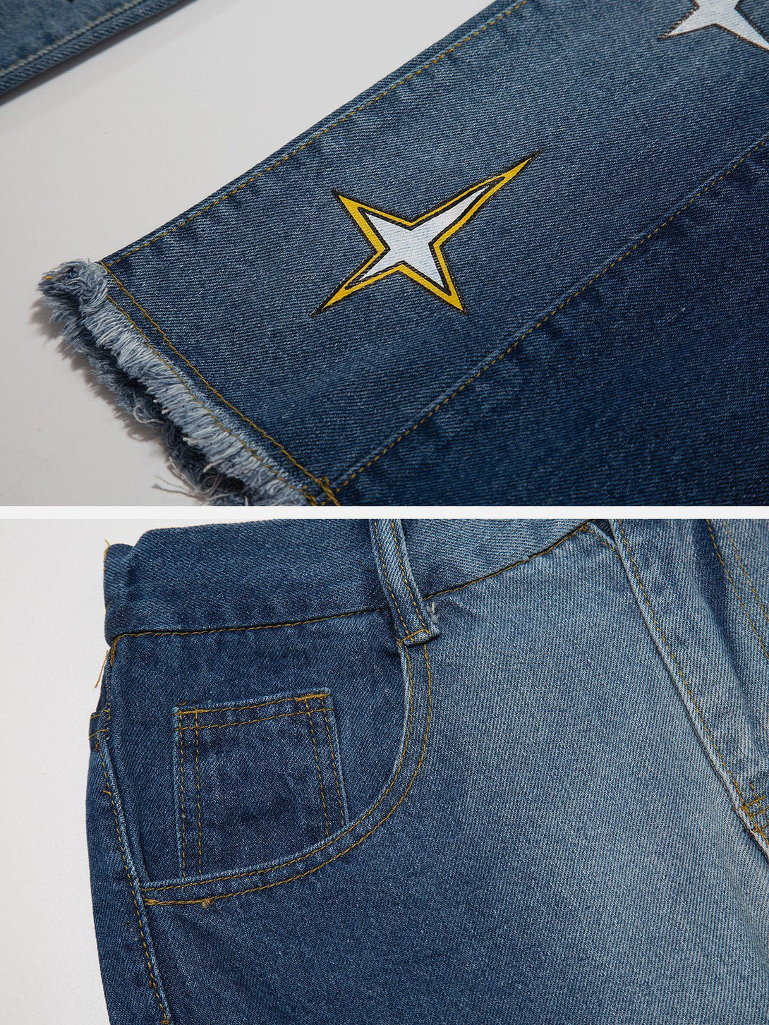 Helmiss - Gradient Star Graphic Jeans- Streetwear Fashion - helmiss.com