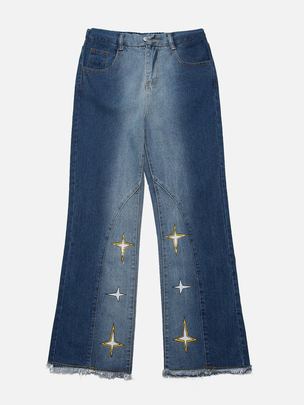 Helmiss - Gradient Star Graphic Jeans- Streetwear Fashion - helmiss.com