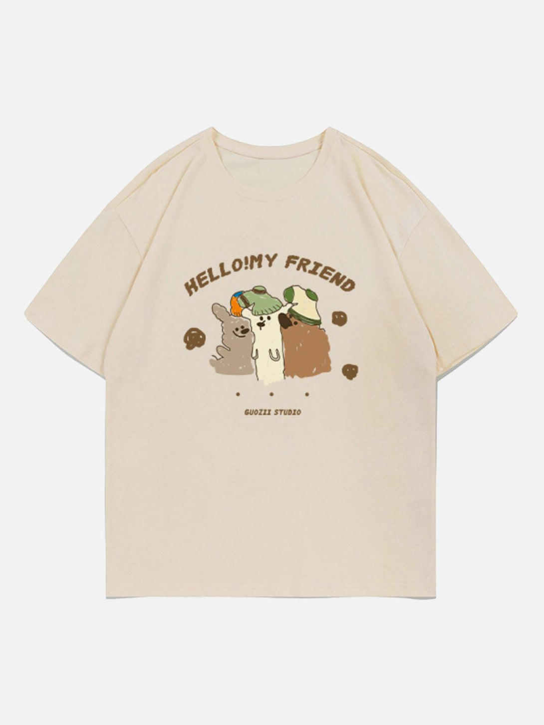 Helmiss - Graffiti Dog Print Tee- Streetwear Fashion - helmiss.com