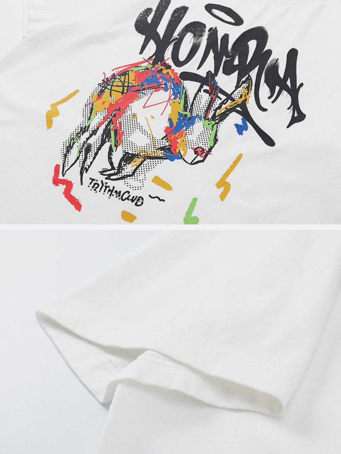 Helmiss - Graffiti Print Tee- Streetwear Fashion - helmiss.com