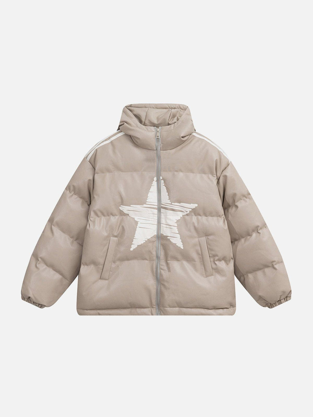 Helmiss - Hand Painted Star Print Winter Coat- Streetwear Fashion - helmiss.com