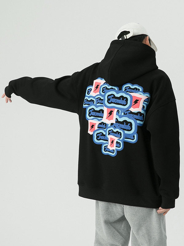 Helmiss - Heart Letter Print Hoodie- Streetwear Fashion - helmiss.com