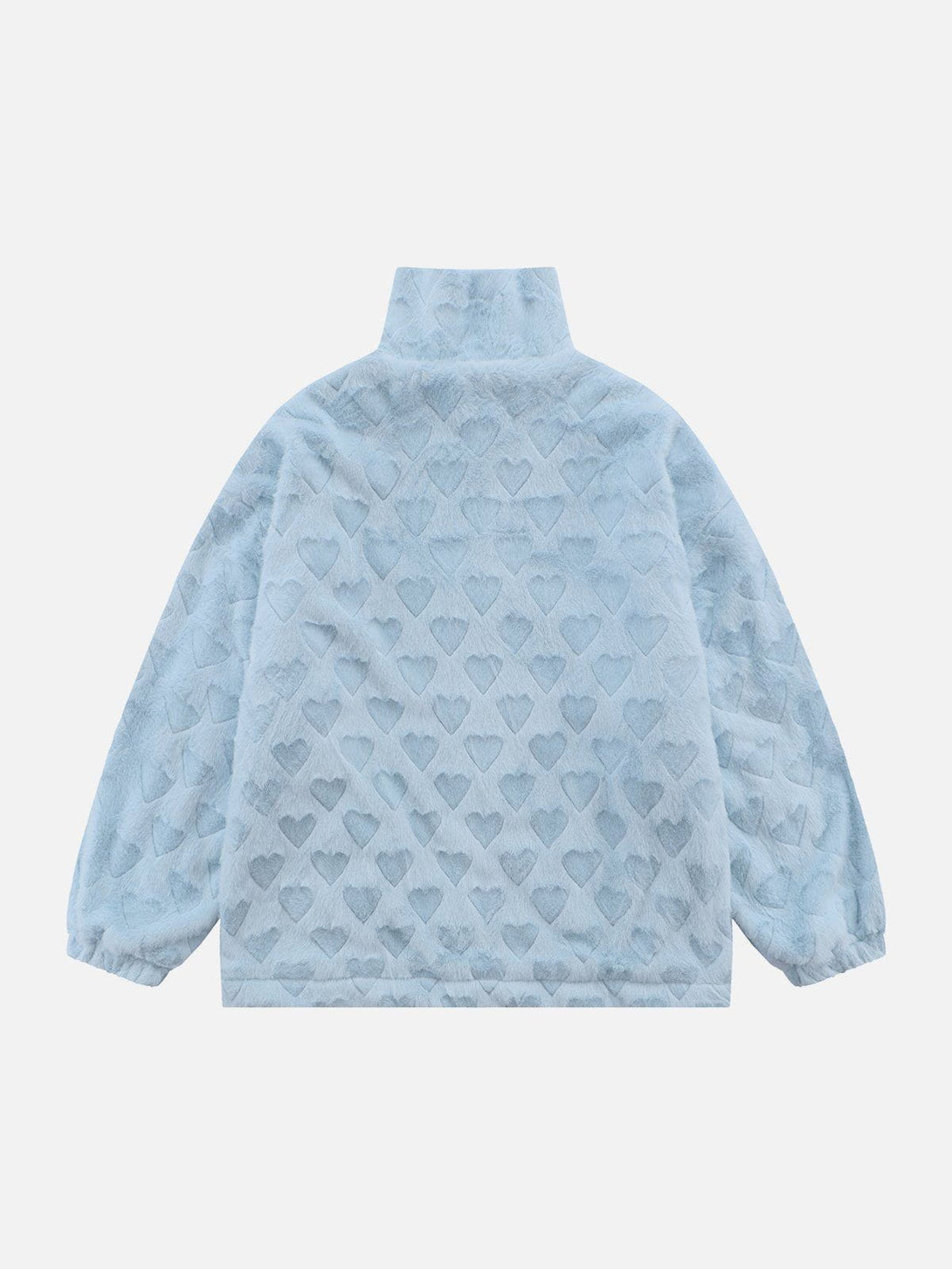 Helmiss - Heart Pattern Plush Winter Coat- Streetwear Fashion - helmiss.com