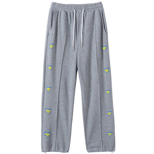 Helmiss - Heart-shaped Drawstring Sweatpants- Streetwear Fashion - helmiss.com