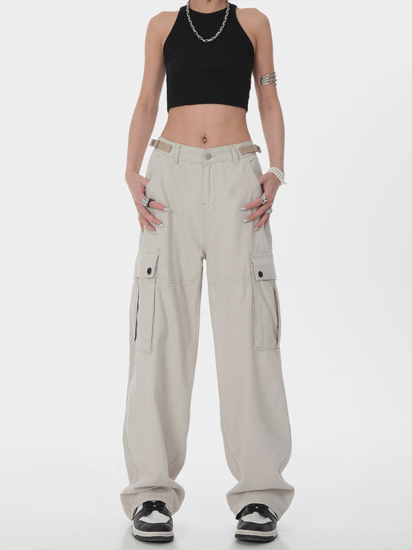 Helmiss - Hip Hop Straight Cargo Pants- Streetwear Fashion - helmiss.com