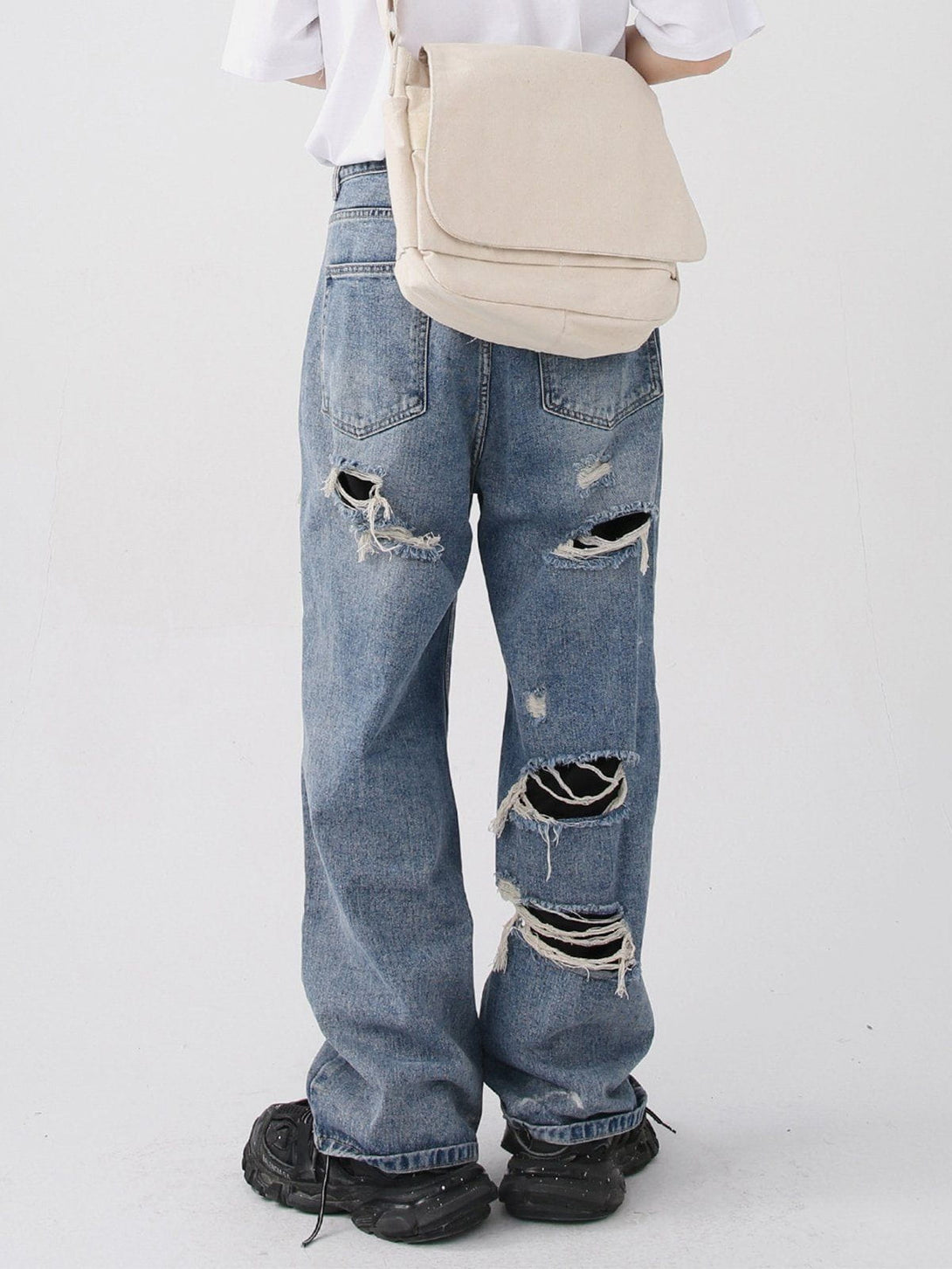 Helmiss - Hole Patch Jeans- Streetwear Fashion - helmiss.com