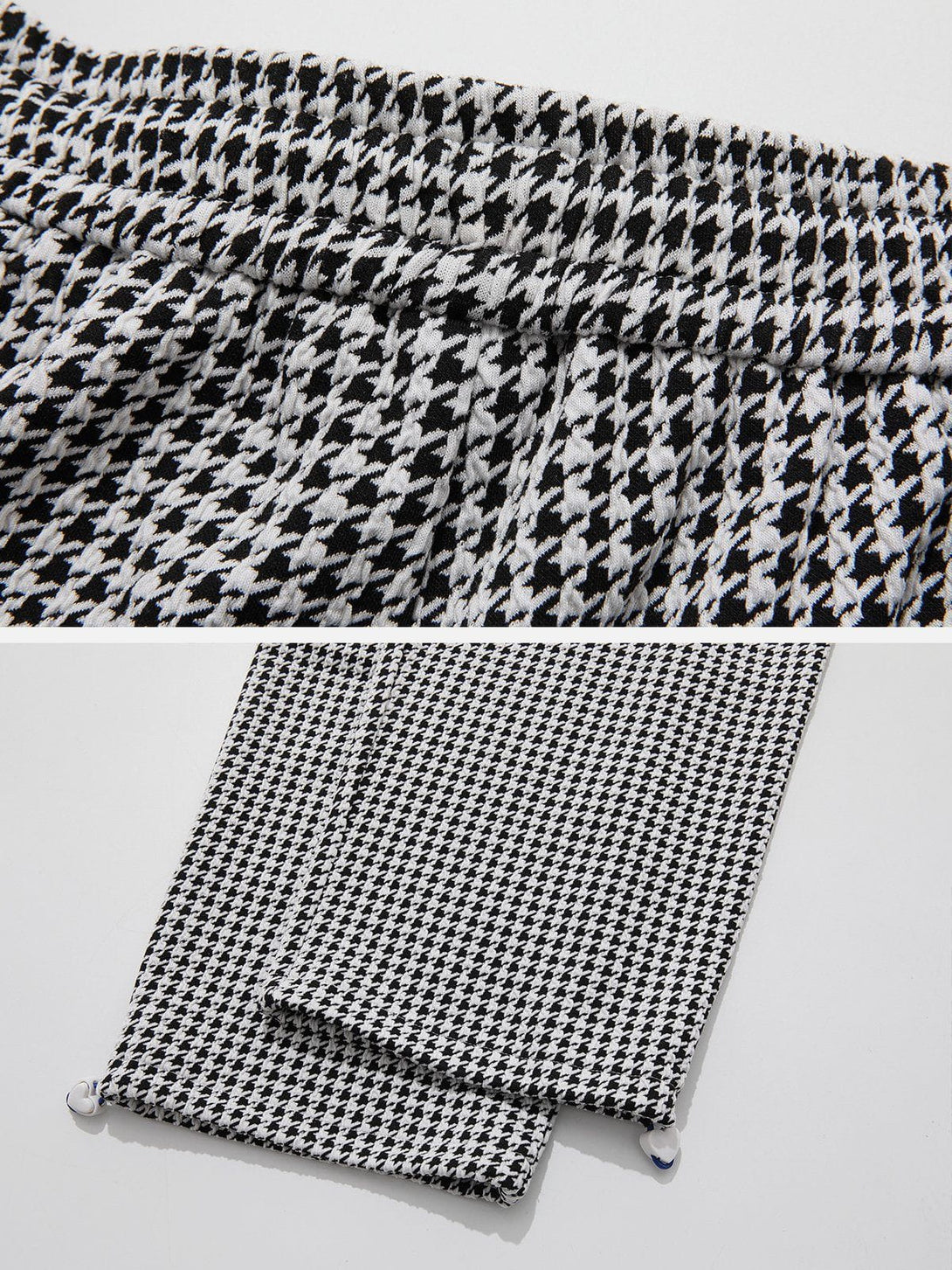 Helmiss - Houndstooth Straight-leg Casual Pants- Streetwear Fashion - helmiss.com