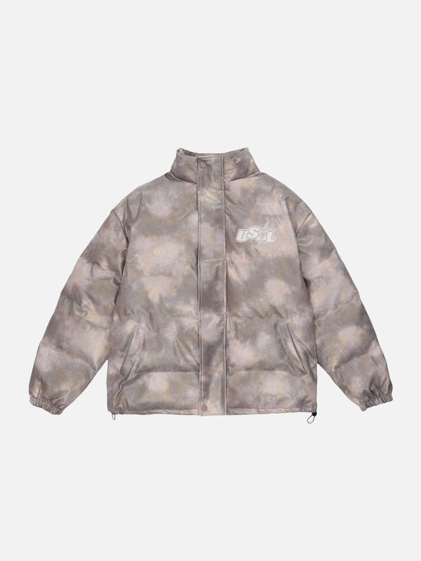 Helmiss - Inkjet Distressed Winter Coat- Streetwear Fashion - helmiss.com