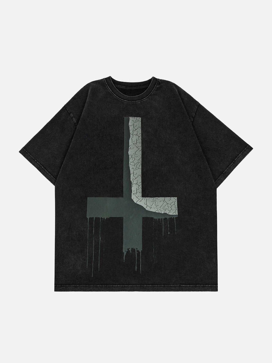 Helmiss - Inverted Cross Print Tee- Streetwear Fashion - helmiss.com