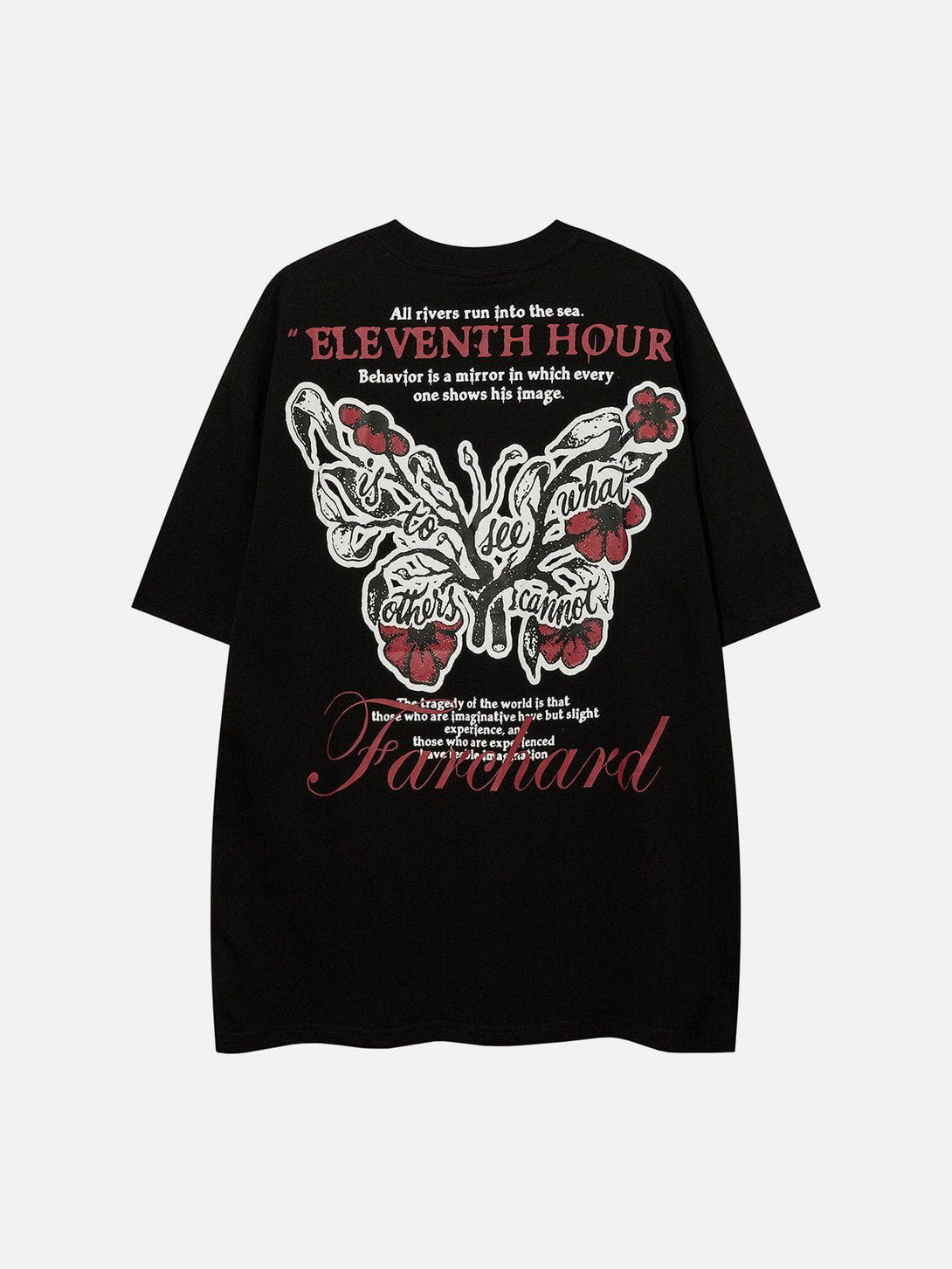 Helmiss - Irregular Butterfly Print Tee- Streetwear Fashion - helmiss.com