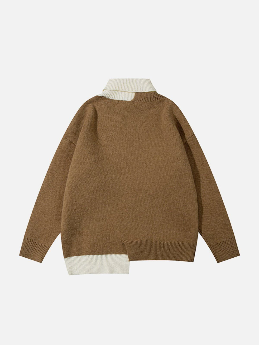 Helmiss - Irregular Fake Two-piece Knit Sweater- Streetwear Fashion - helmiss.com