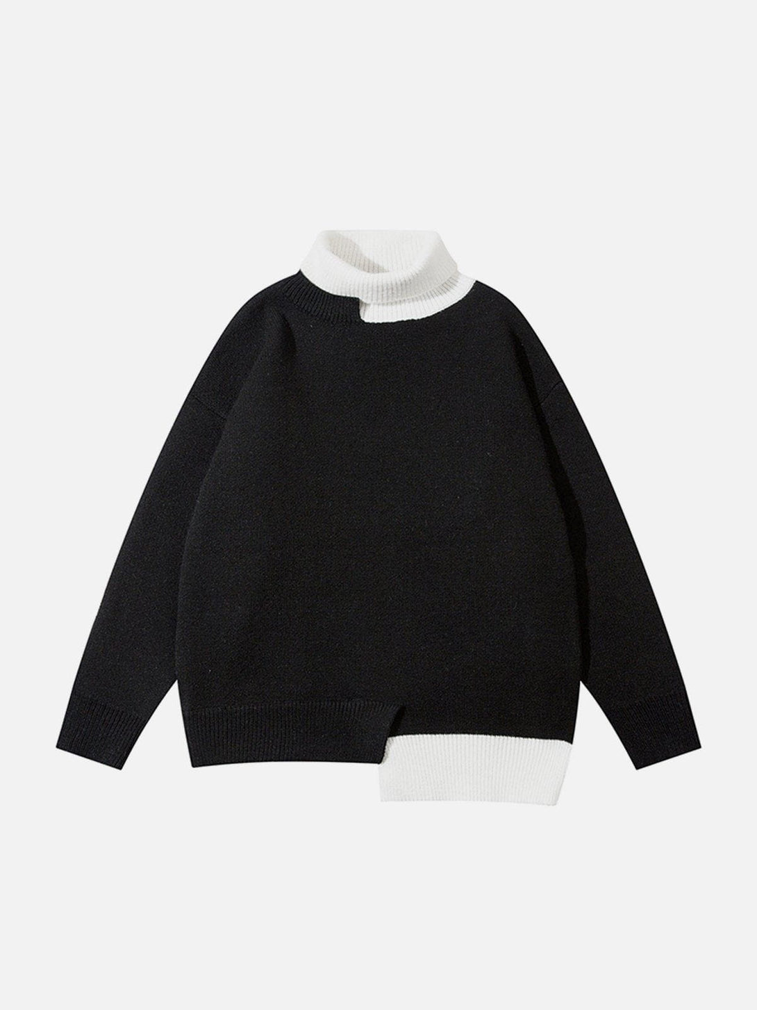 Helmiss - Irregular Fake Two-piece Knit Sweater- Streetwear Fashion - helmiss.com