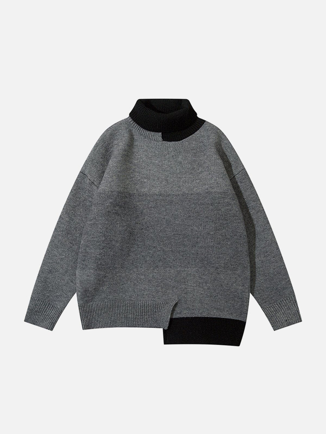 Helmiss - Irregular Fake Two-piece Knit Sweater- Streetwear Fashion - helmiss.com