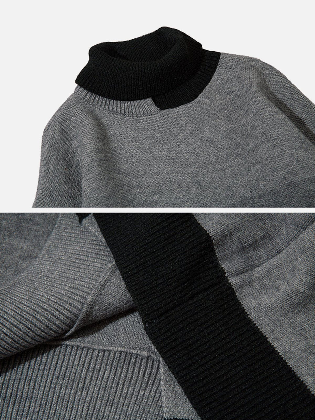 Helmiss - Irregular Fake Two-piece Knit Sweater- Streetwear Fashion - helmiss.com