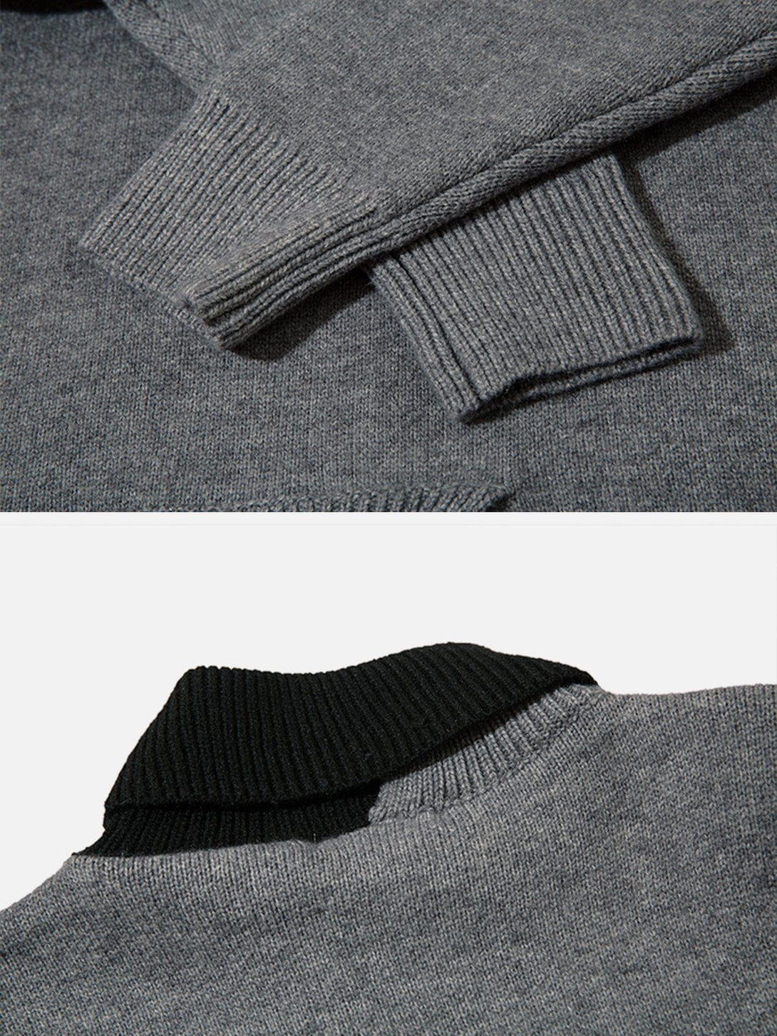 Helmiss - Irregular Fake Two-piece Knit Sweater- Streetwear Fashion - helmiss.com