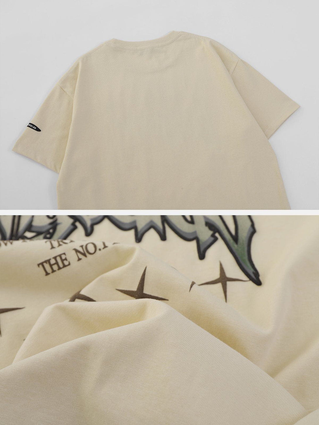 Helmiss - Irregular Letter Print Tee- Streetwear Fashion - helmiss.com