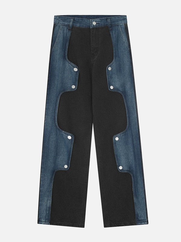 Helmiss - Irregular Patchwork Jeans- Streetwear Fashion - helmiss.com