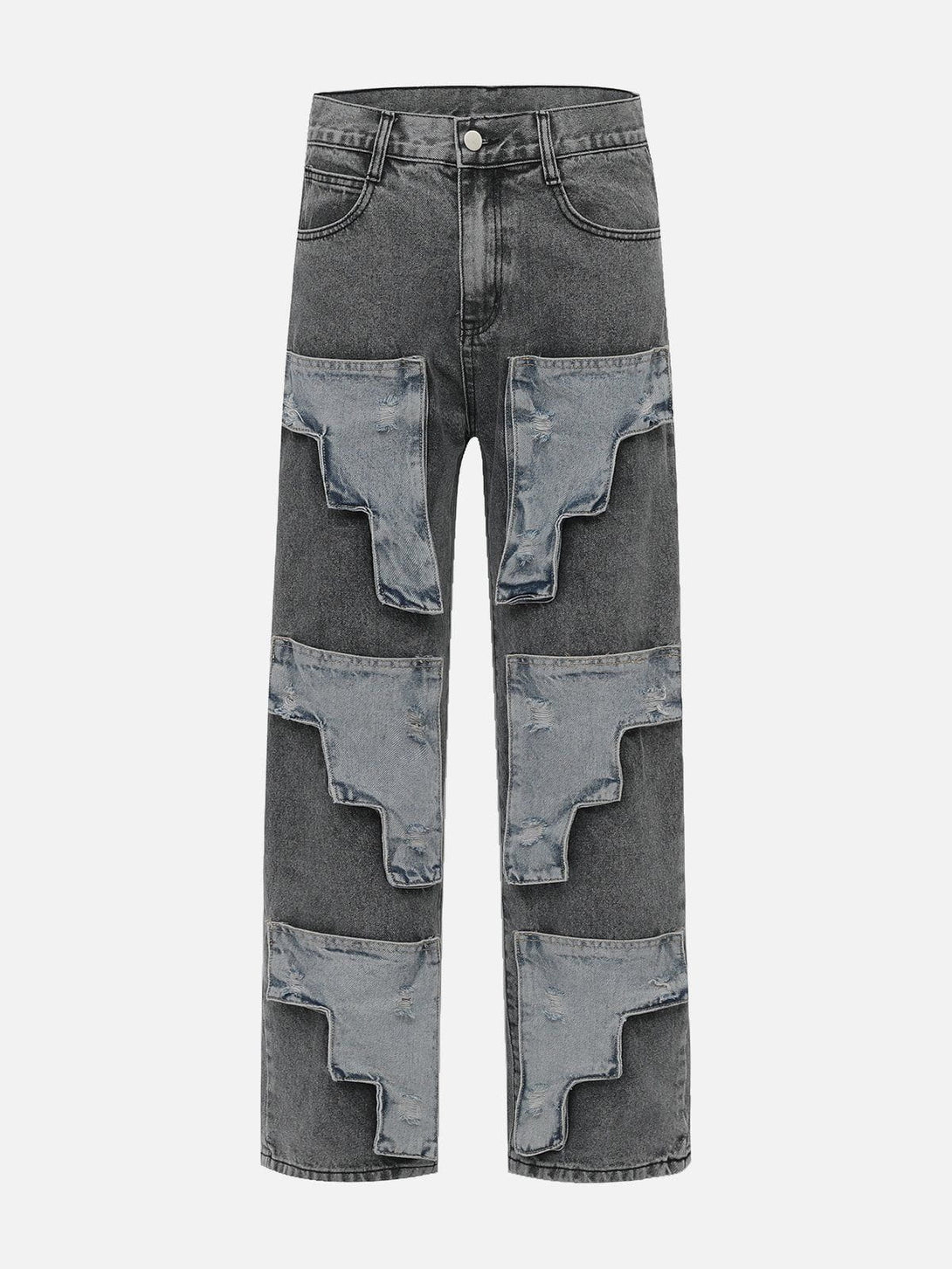 Helmiss - Irregular Quilting Jeans- Streetwear Fashion - helmiss.com