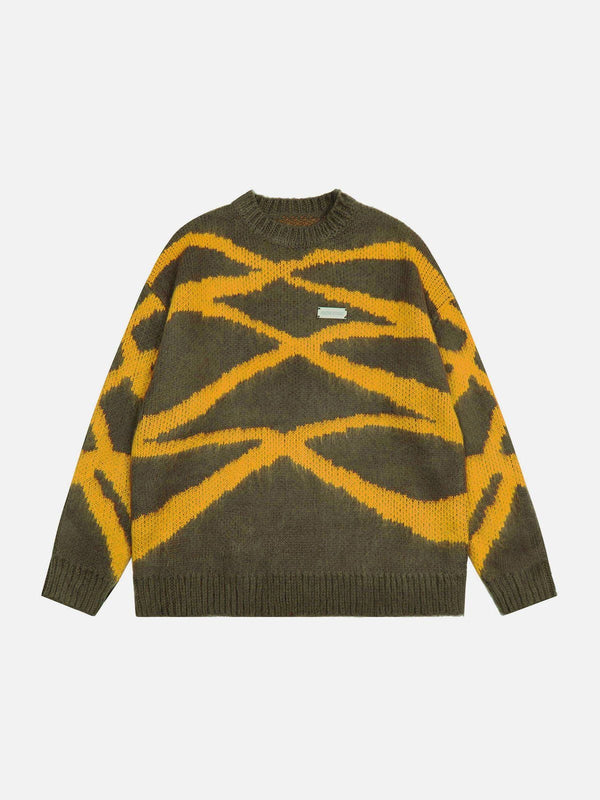 Helmiss - Irregular Striped Sweater- Streetwear Fashion - helmiss.com