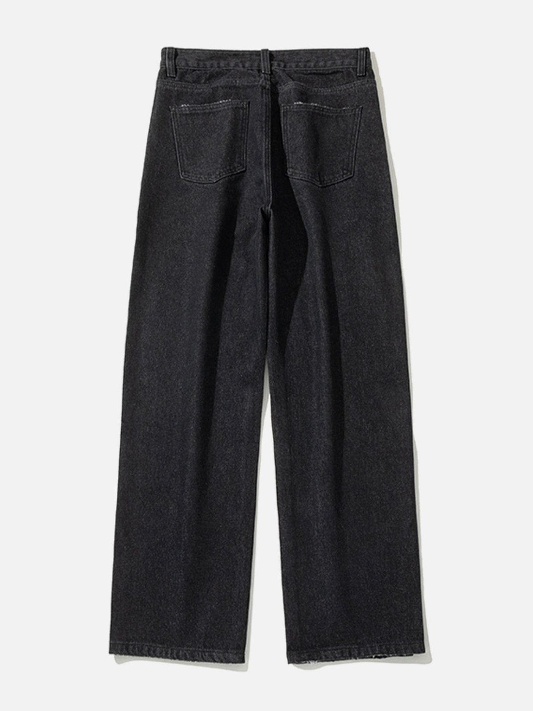 Helmiss - Irregular Waistline Slit Leg Jeans- Streetwear Fashion - helmiss.com