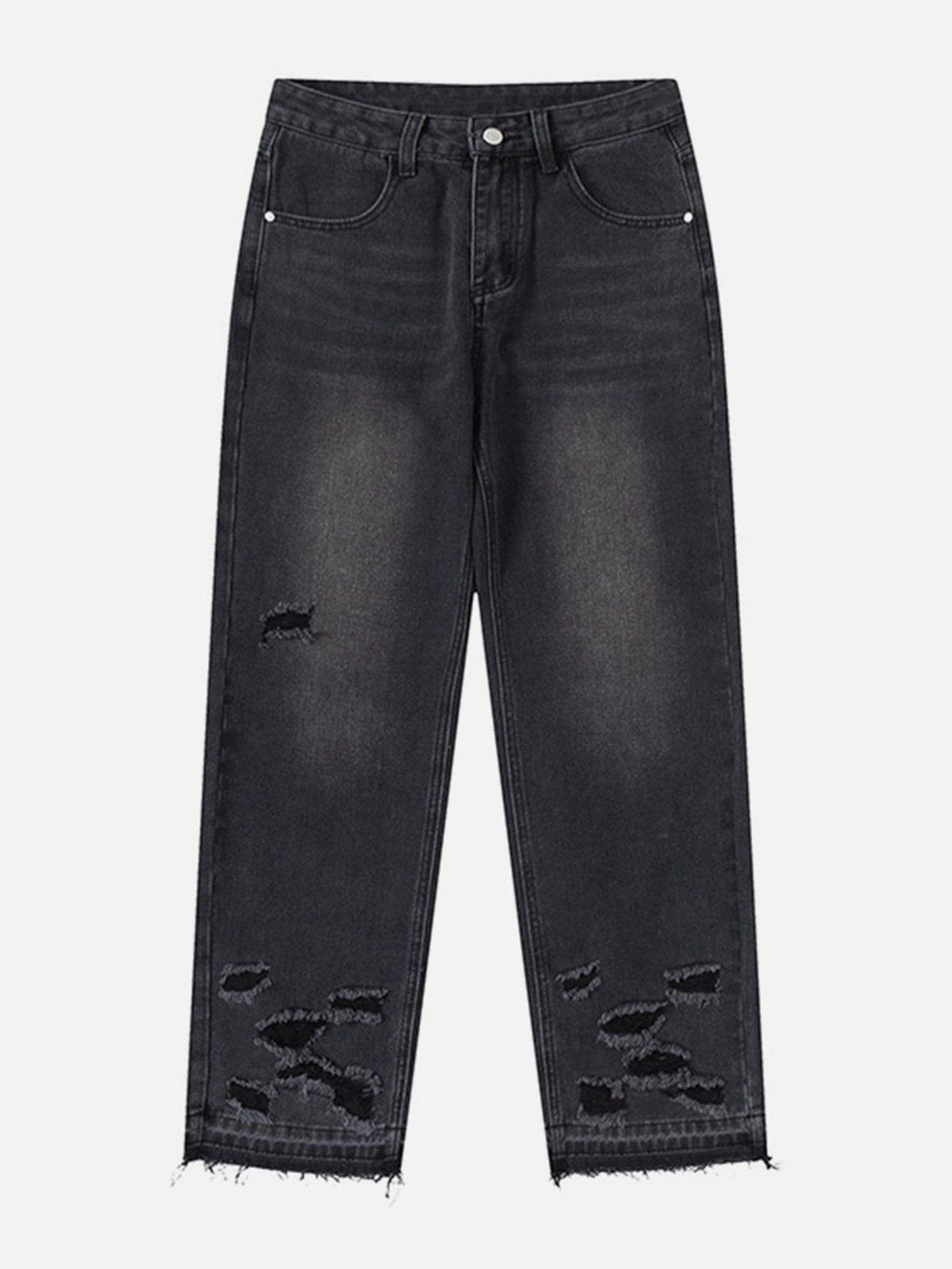 Helmiss - Irregularly Broken Holes Jeans- Streetwear Fashion - helmiss.com