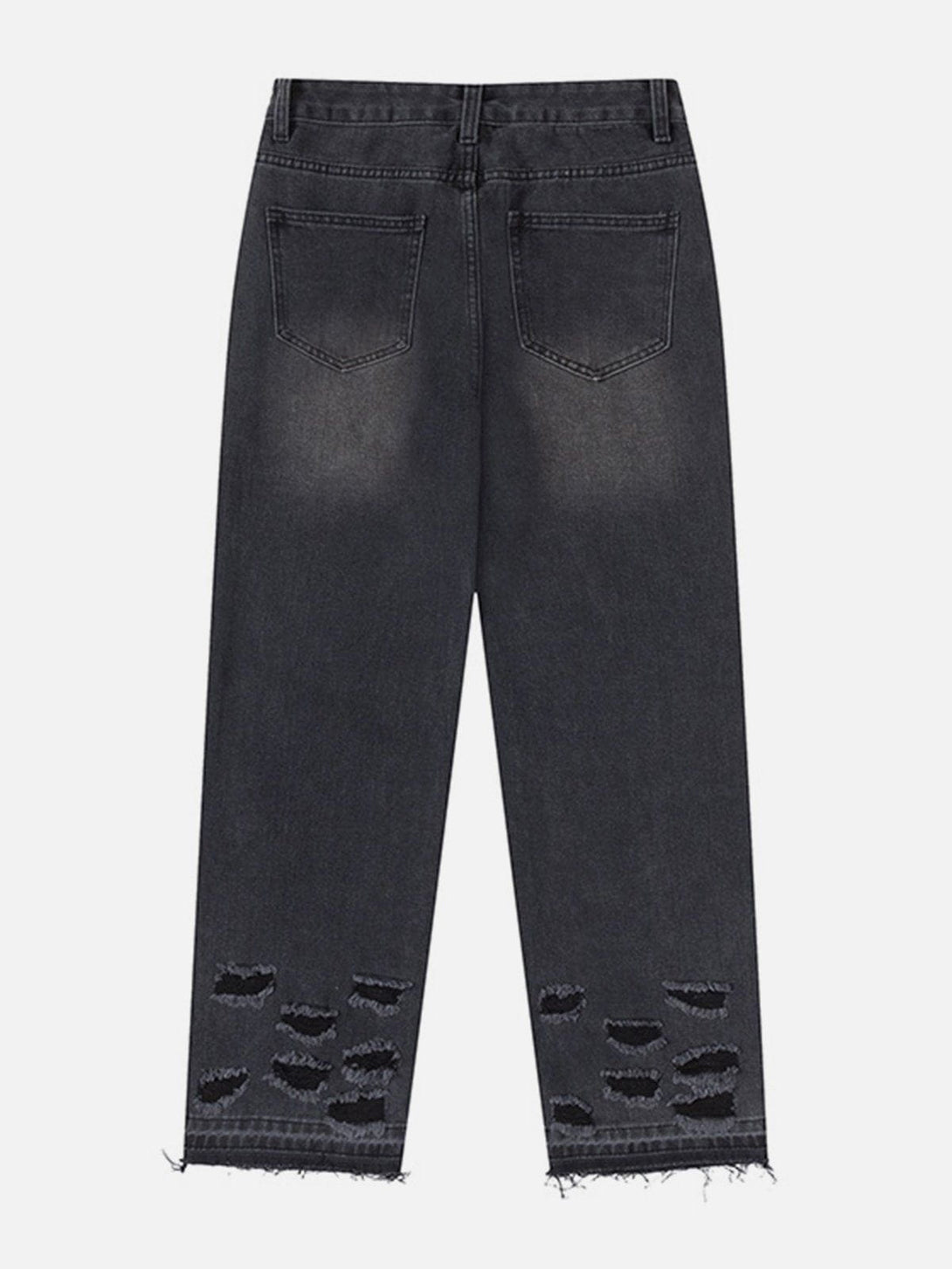 Helmiss - Irregularly Broken Holes Jeans- Streetwear Fashion - helmiss.com