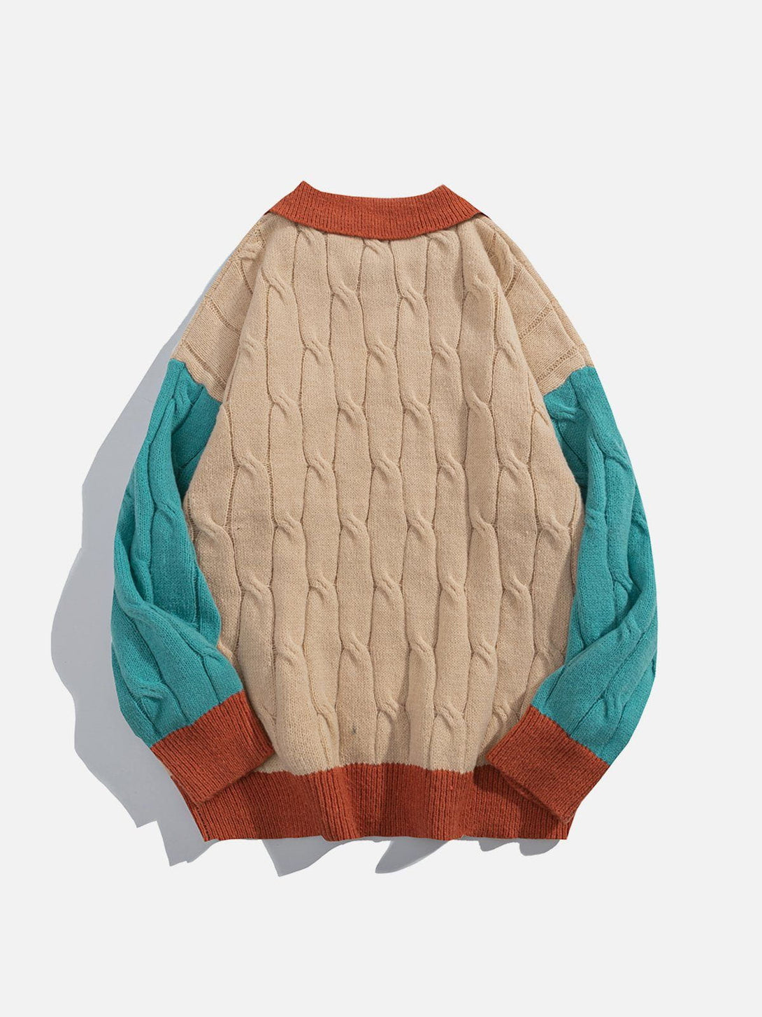 Helmiss - Jacquard Patchwork Sweater- Streetwear Fashion - helmiss.com